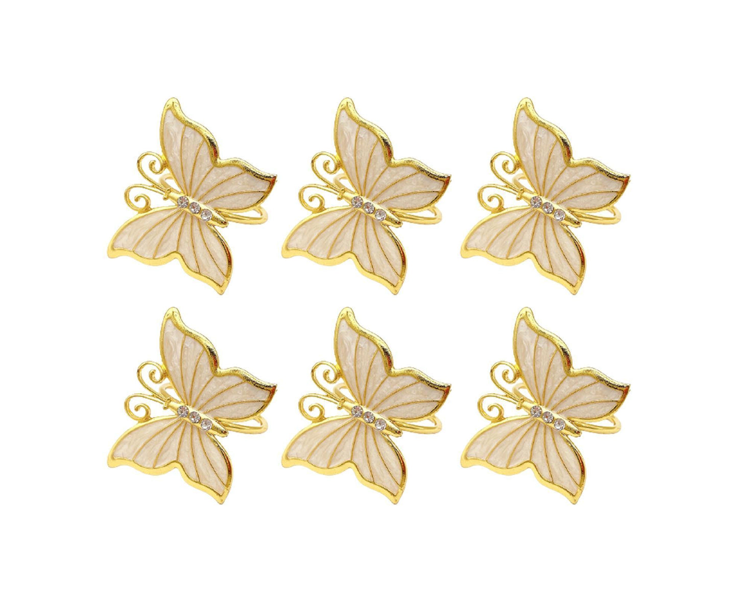 6Pcs Butterfly Shape Napkin Holder Table Decoration - Beige Yellow V1263-JX-886