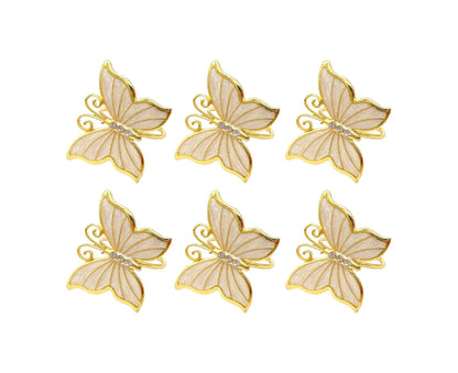 6Pcs Butterfly Shape Napkin Holder Table Decoration - Beige Yellow V1263-JX-886