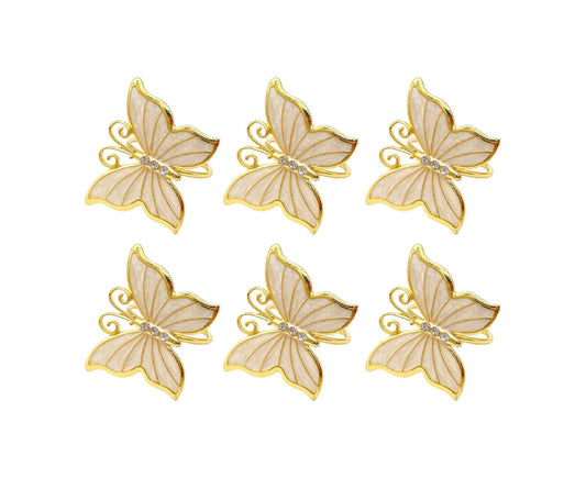 6Pcs Butterfly Shape Napkin Holder Table Decoration - Beige Yellow V1263-JX-886