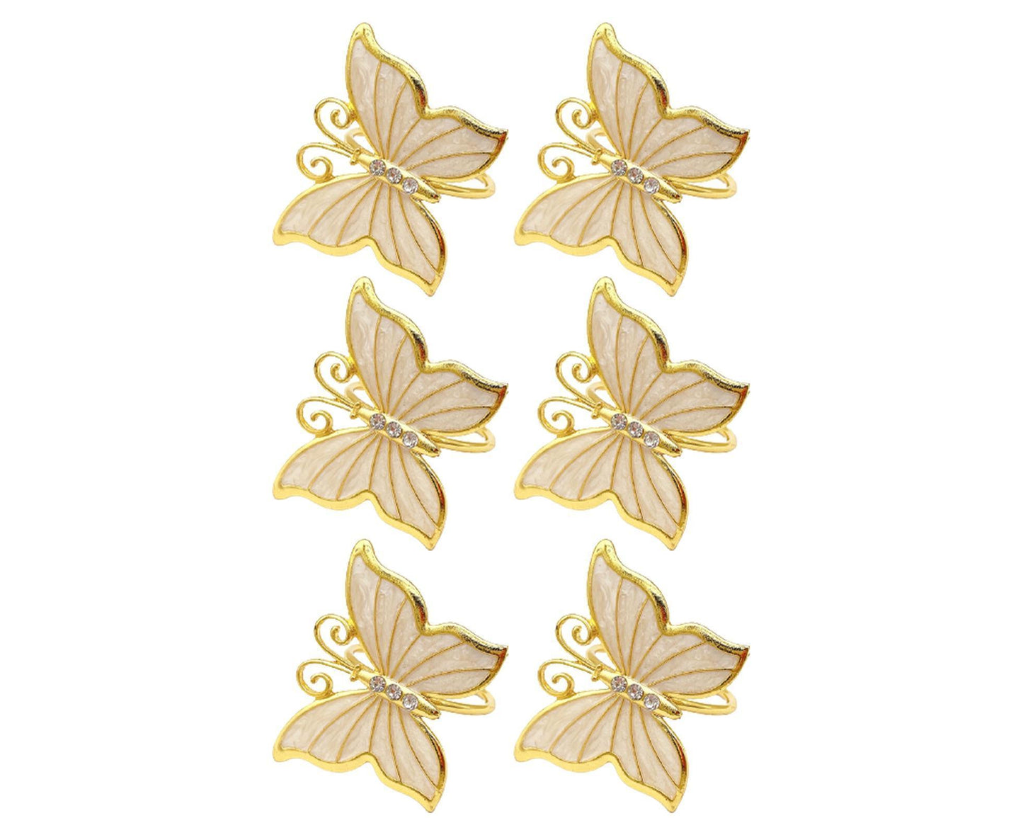 6Pcs Butterfly Shape Napkin Holder Table Decoration - Beige Yellow V1263-JX-886