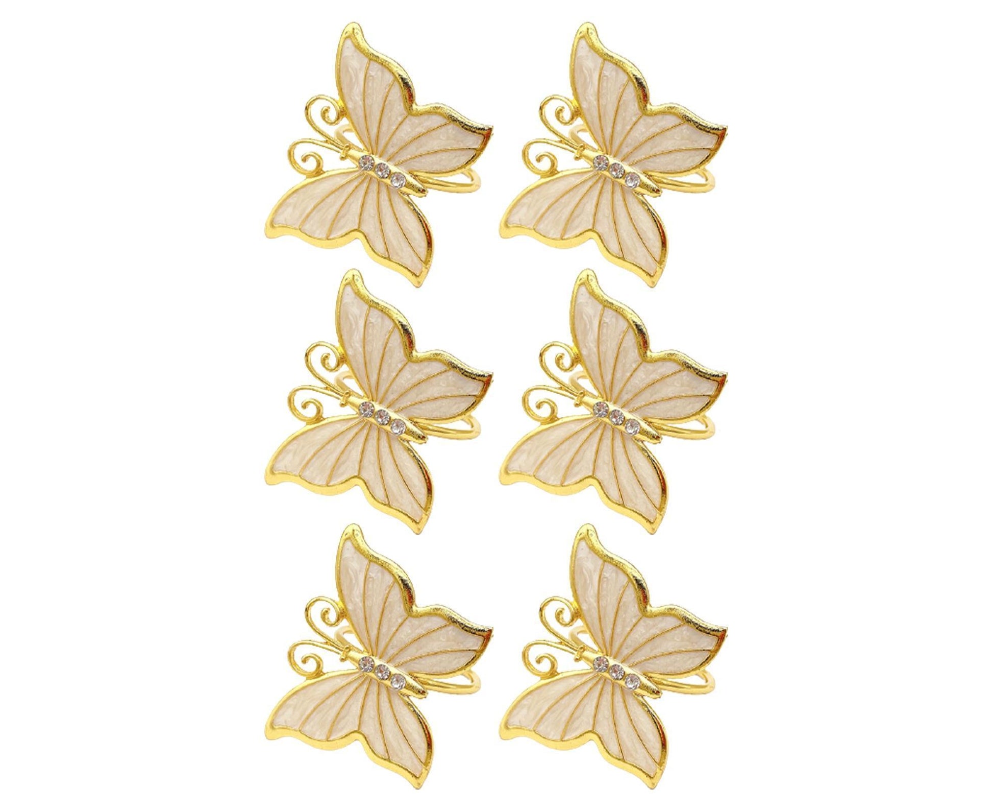 6Pcs Butterfly Shape Napkin Holder Table Decoration - Beige Yellow V1263-JX-886