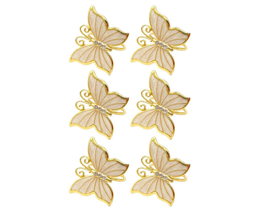 6Pcs Butterfly Shape Napkin Holder Table Decoration - Beige Yellow V1263-JX-886