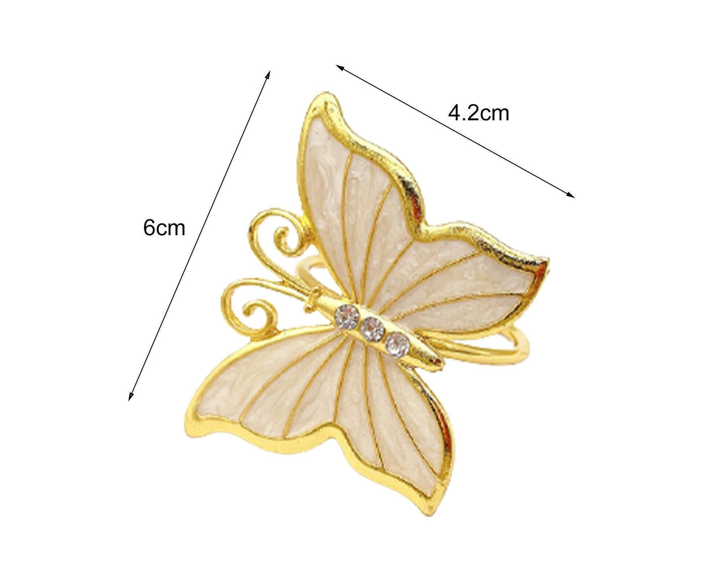 6Pcs Butterfly Shape Napkin Holder Table Decoration - Beige Yellow V1263-JX-886