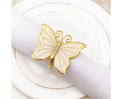 6Pcs Butterfly Shape Napkin Holder Table Decoration - Beige Yellow V1263-JX-886