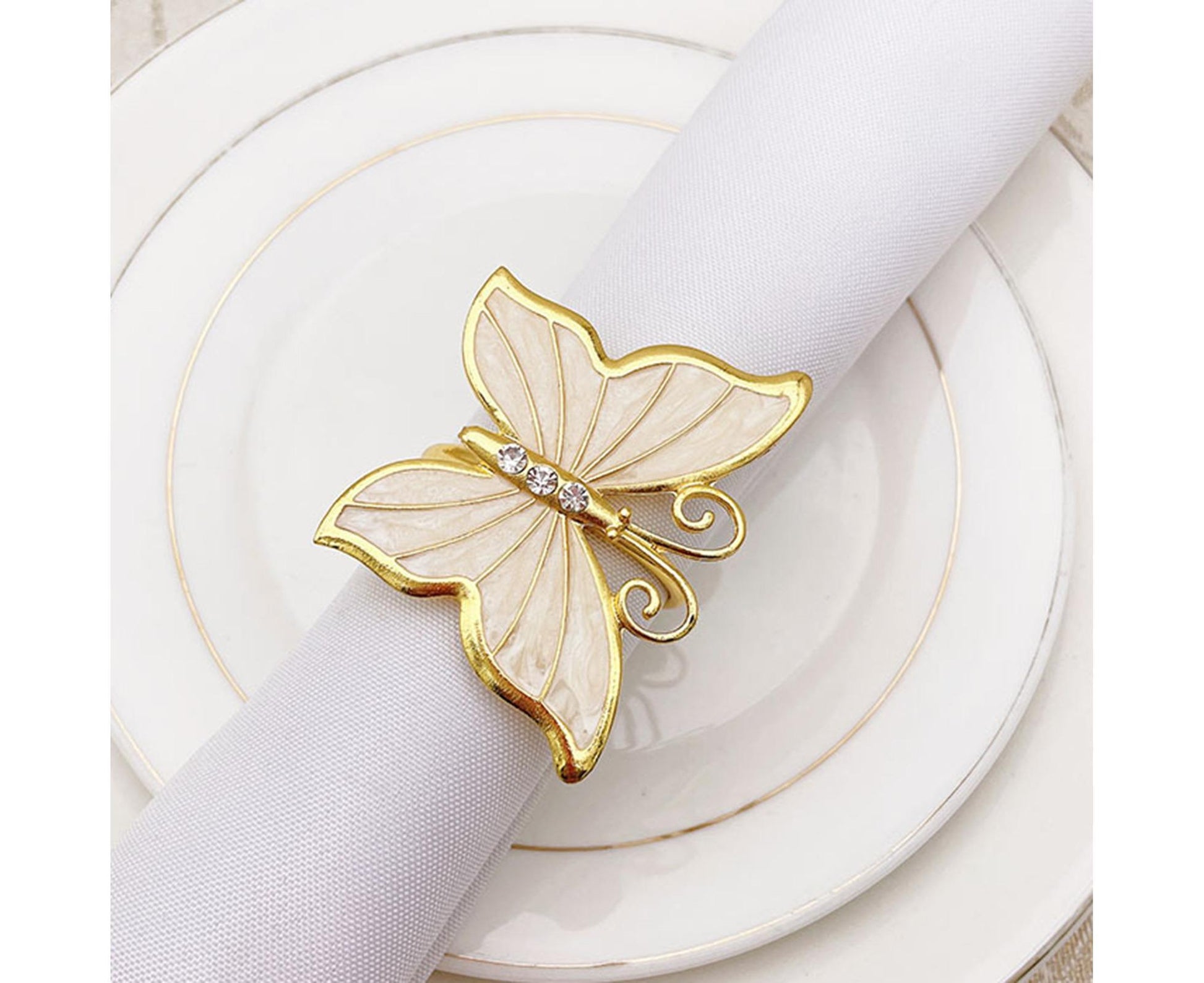 6Pcs Butterfly Shape Napkin Holder Table Decoration - Beige Yellow V1263-JX-886