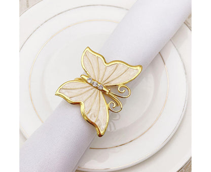 6Pcs Butterfly Shape Napkin Holder Table Decoration - Beige Yellow V1263-JX-886