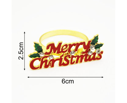 6Pcs Deer Shape Napkin Ring Christmas Style - Imitation Gold V1263-JX-887
