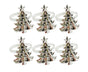 6Pcs Christmas Tree Wedding Home Xmas Party Table Decor Towel Buckle Napkin Ring-Silver V1263-JX-888