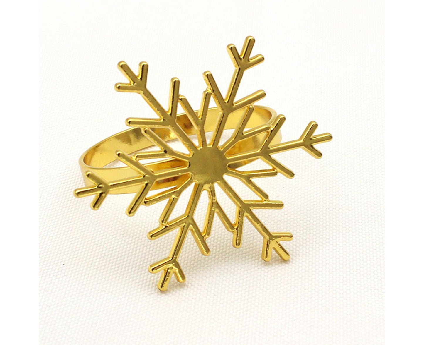 6Pcs Snowflake Shape Napkin Ring - Golden V1263-JX-890