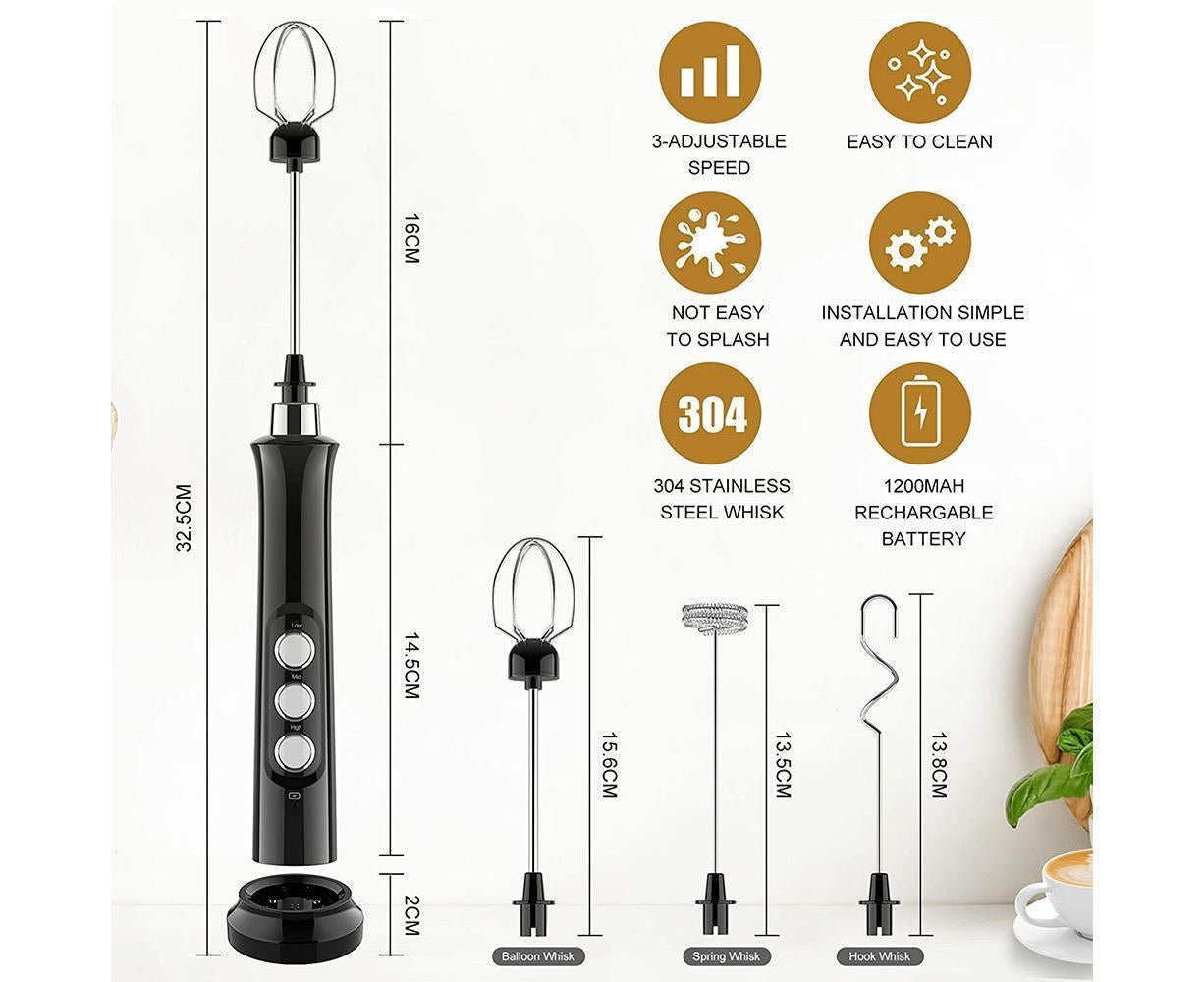 Milk Frother - Handheld Electric - USB Rechargeable V1263-JX-891
