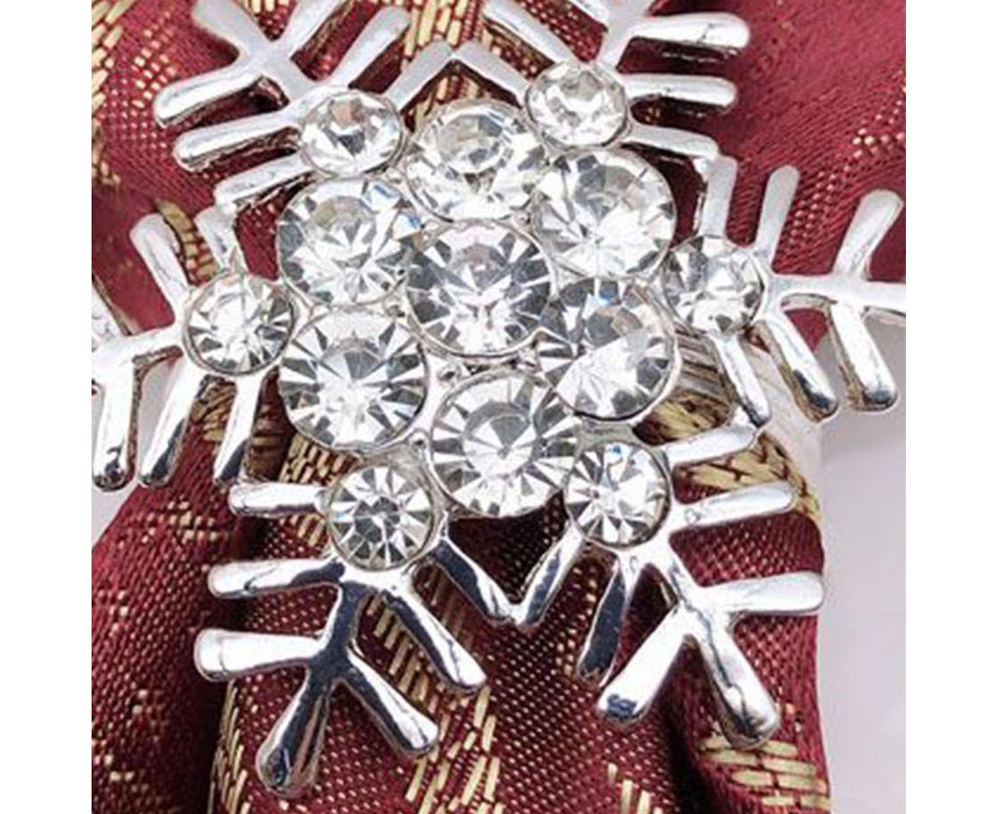 6Pcs Napkin Rings Snowflake Shape Multi-purpose Alloy Snowflake Napkin Rings Set for Gift-Silver V1263-JX-892