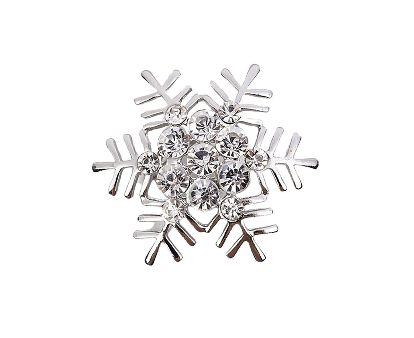 6Pcs Napkin Rings Snowflake Shape Multi-purpose Alloy Snowflake Napkin Rings Set for Gift-Silver V1263-JX-892