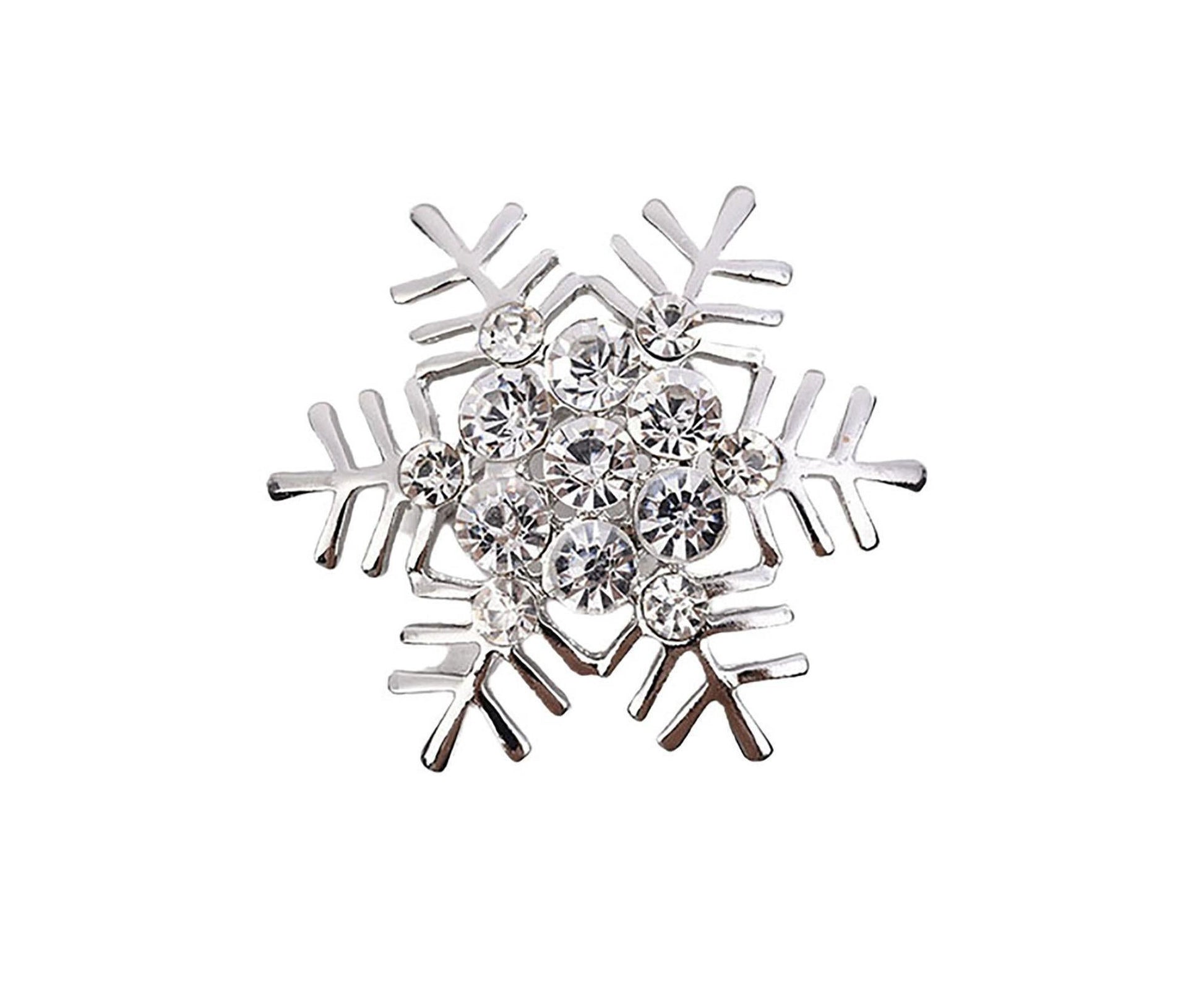 6Pcs Napkin Rings Snowflake Shape Multi-purpose Alloy Snowflake Napkin Rings Set for Gift-Silver V1263-JX-892