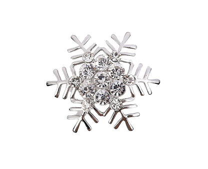 6Pcs Napkin Rings Snowflake Shape Multi-purpose Alloy Snowflake Napkin Rings Set for Gift-Silver V1263-JX-892