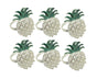 6Pcs Napkin Rings Pineapple Shape Faux Pearl Beaded Restaurant Hotel Table Decor-Silver V1263-JX-894