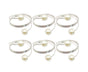 6Pcs Artificial Pearl Spring Shape Towel Napkin Ring Hotel Party Banquet Decor-Silver V1263-JX-895