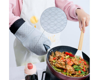 1Pc Oven Mitt Silicone Extra Length - Gray V1263-JX-898