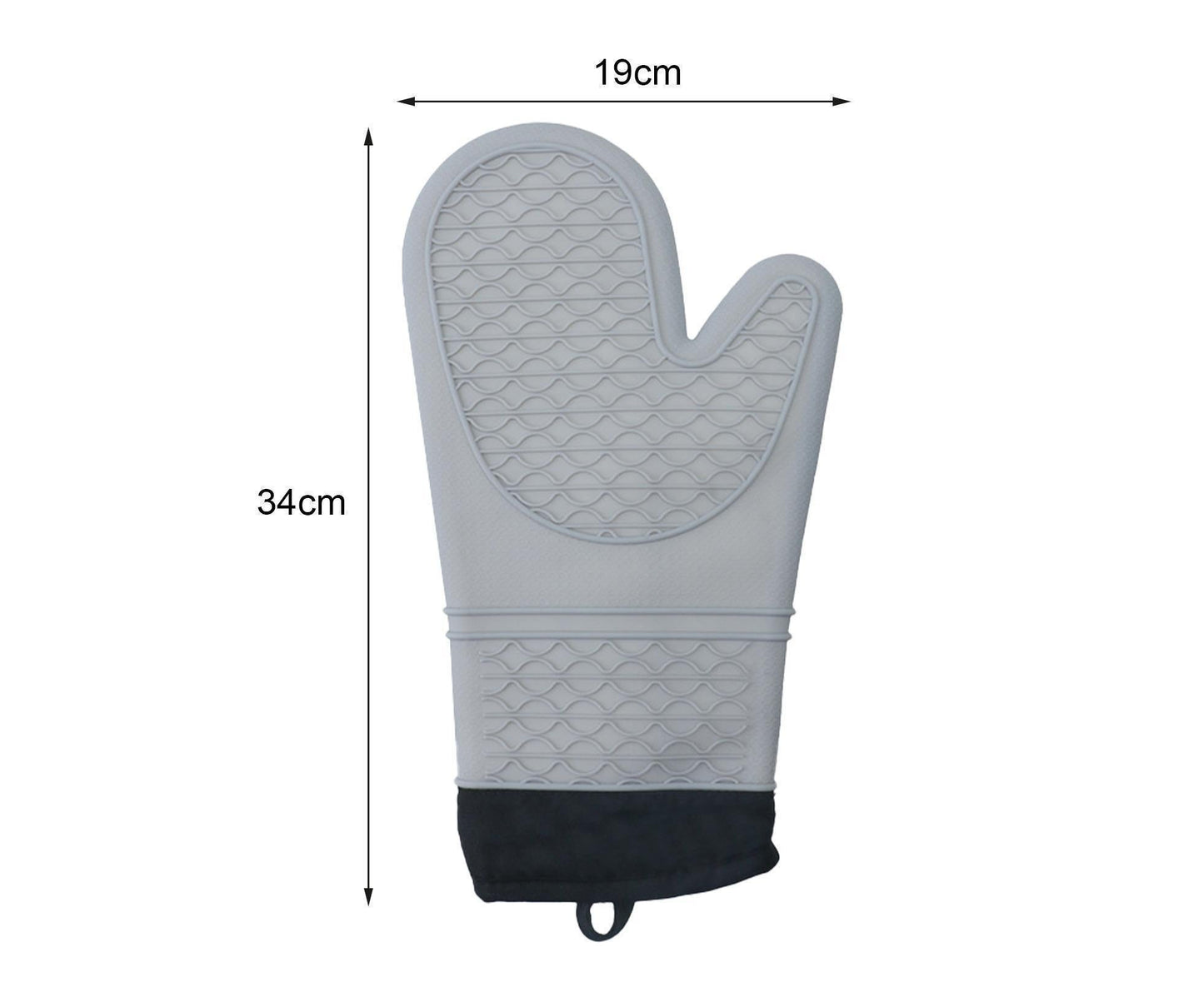 1Pc Oven Mitt Silicone Extra Length - Gray V1263-JX-898