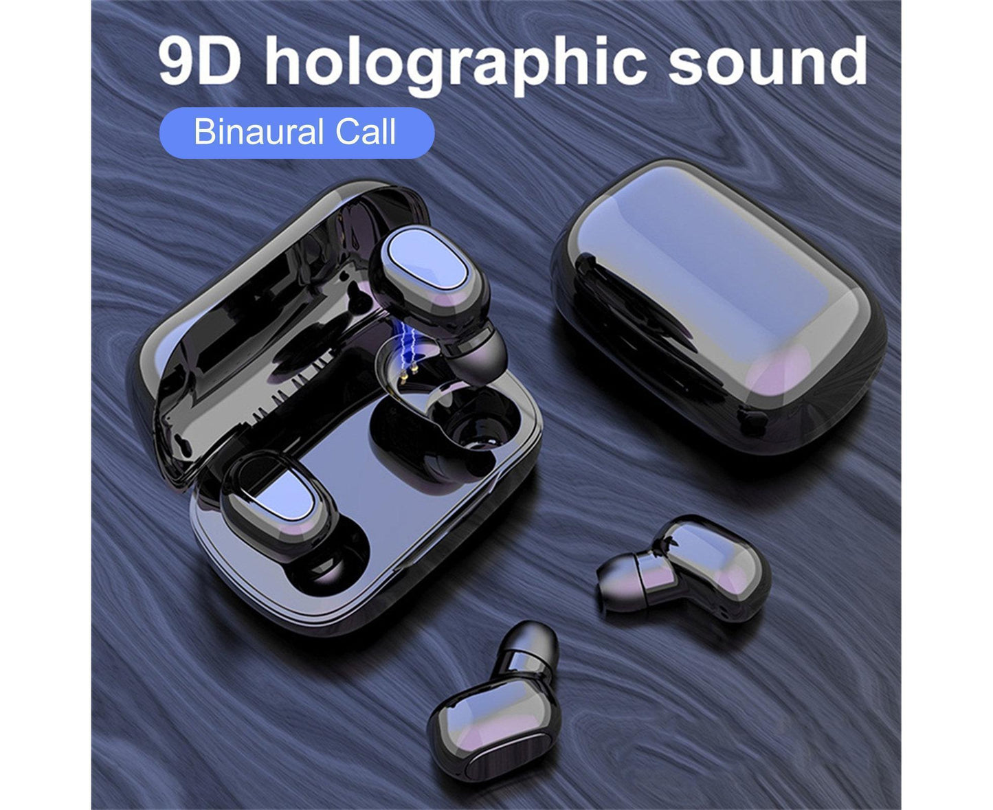 True Wireless Earbuds - Stereo Sound - Sports Bluetooth 5.0 - Black V1263-JX-9