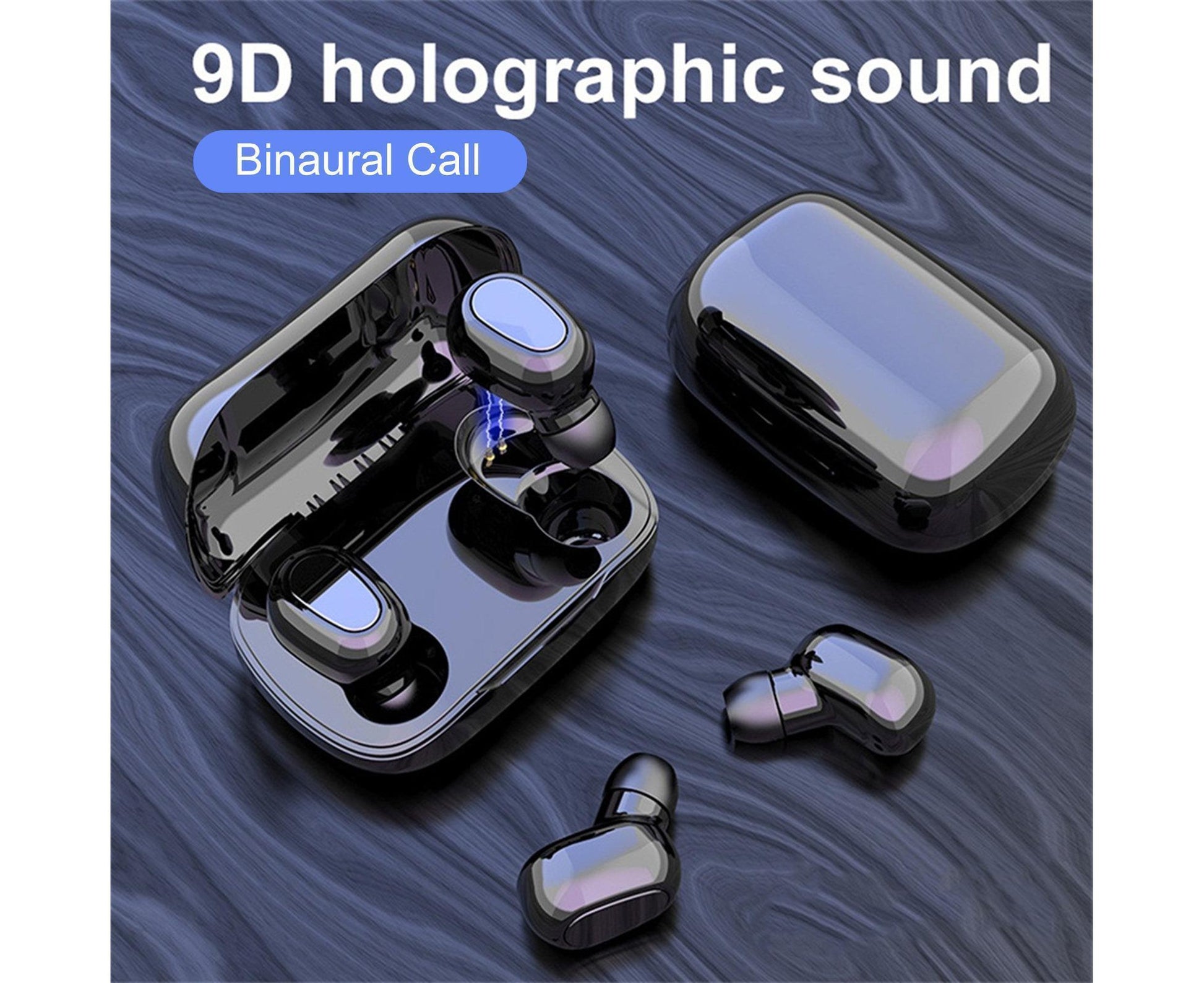 True Wireless Earbuds - Stereo Sound - Sports Bluetooth 5.0 - Black V1263-JX-9
