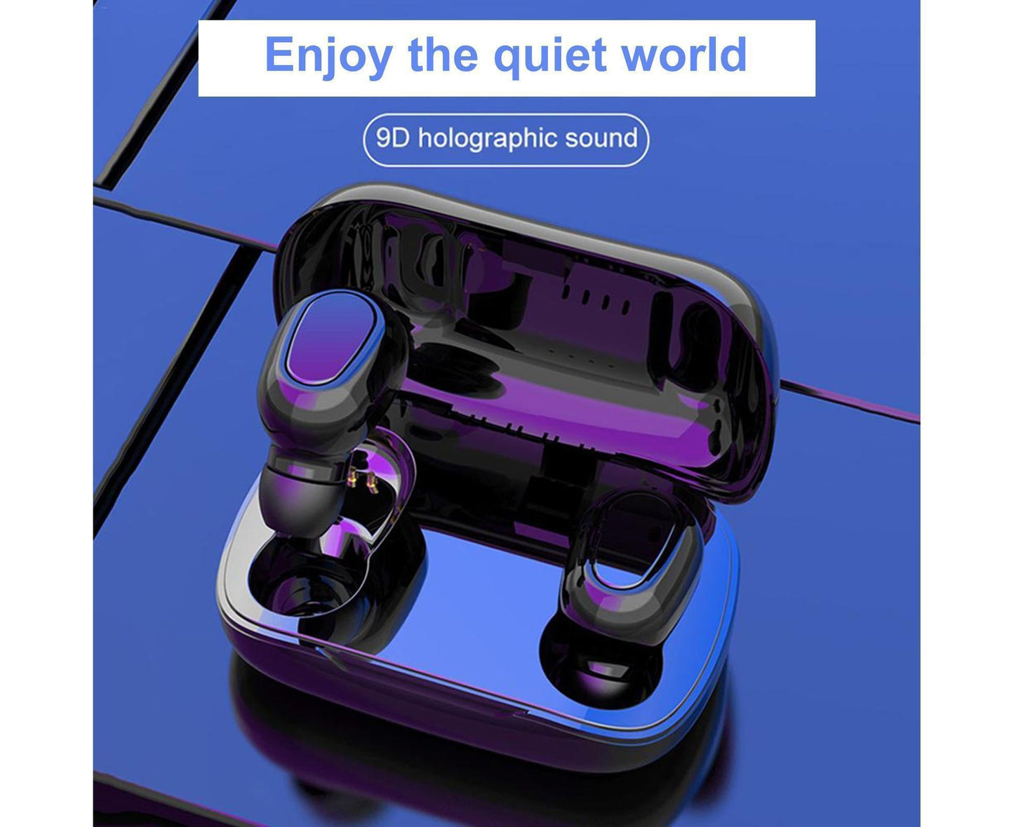 True Wireless Earbuds - Stereo Sound - Sports Bluetooth 5.0 - Black V1263-JX-9