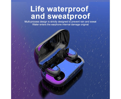 True Wireless Earbuds - Stereo Sound - Sports Bluetooth 5.0 - Black V1263-JX-9