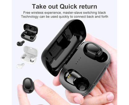 True Wireless Earbuds - Stereo Sound - Sports Bluetooth 5.0 - Black V1263-JX-9