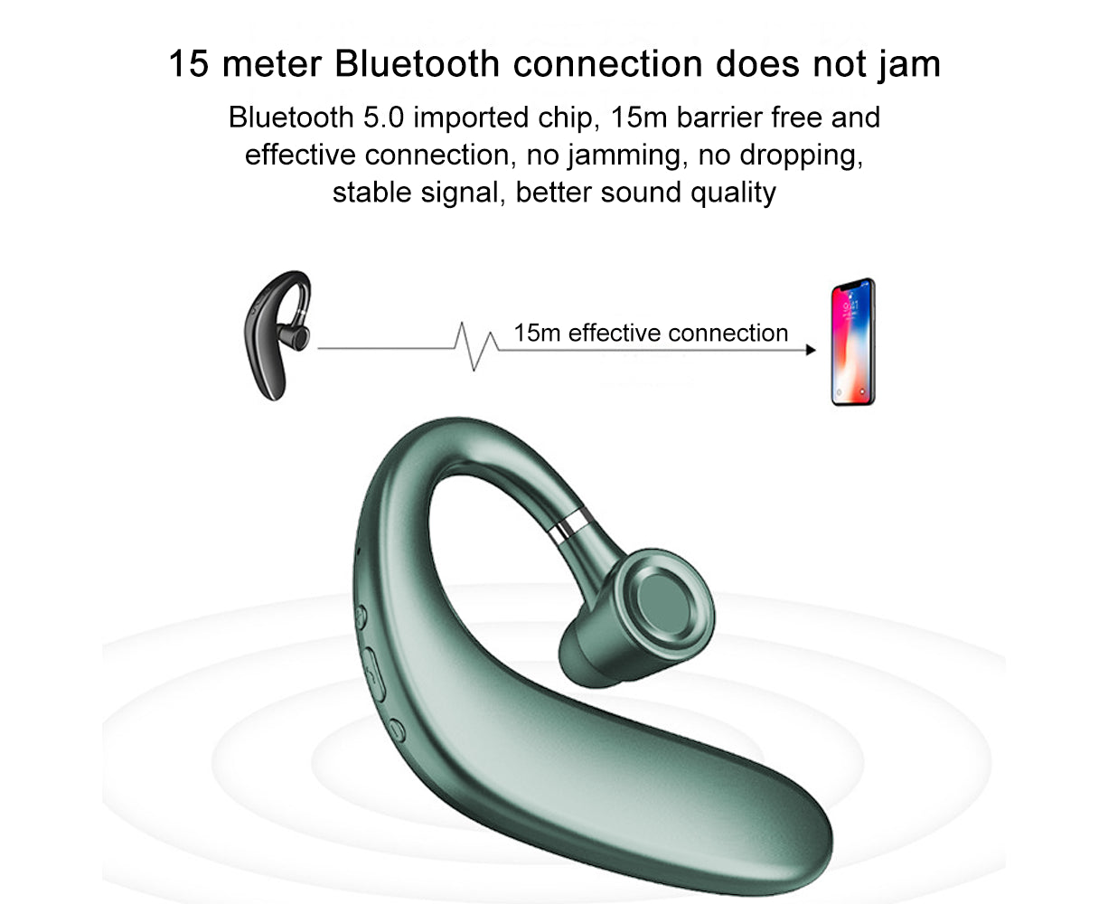 Wireless Bluetooth Earpiece V5.0 35 Hrs Talktime Hands-Free Earphones. V1263-JX-90