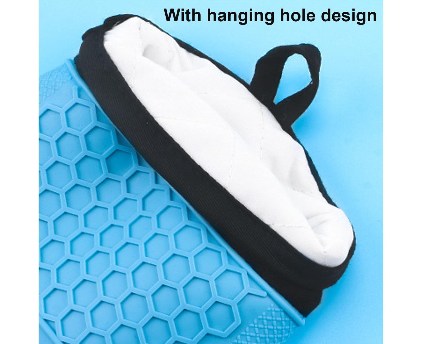 1Pc Waterproof Heat Resistant Silicone Mitt Triple Layer Hot Pads Oven Glove for Kitchen-Blue V1263-JX-900