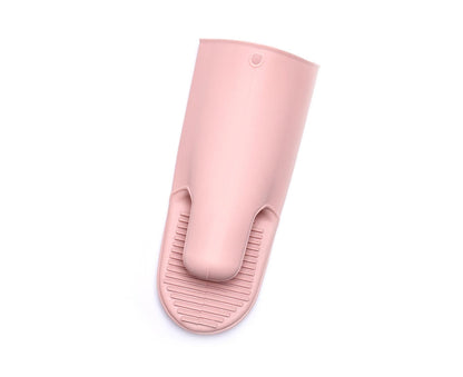 Heat Resistant Silicone Non-slip Oven Grilling BBQ Mitts Cooking Baking Gloves-Pink V1263-JX-904