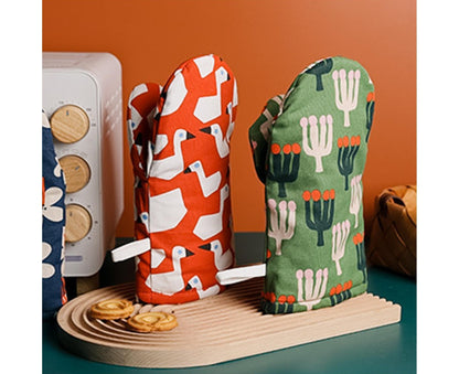 Microwave Oven Anti-scald Glove Kitchen Baking Heat Resistant Non-slip Mitten-Orange V1263-JX-905