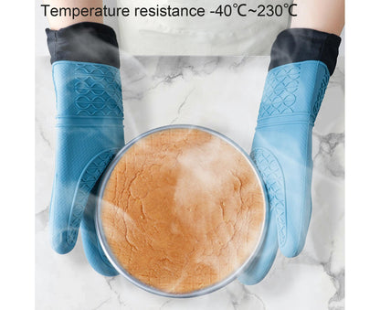 1Pc Oven Mitt Silicone Extra Length - Sky Blue V1263-JX-908