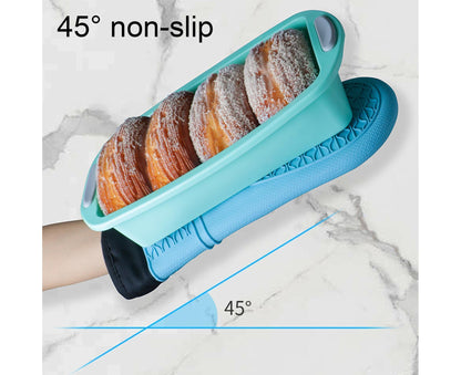 1Pc Oven Mitt Silicone Extra Length - Sky Blue V1263-JX-908