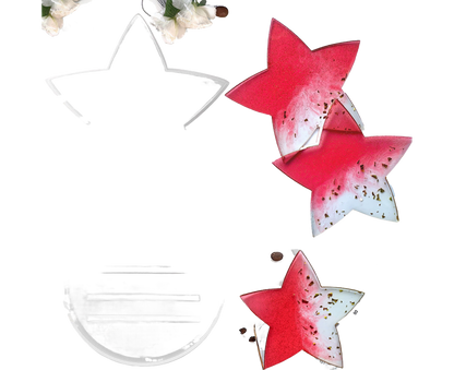 1 Set Star Shape Coaster Mold - Transparent V1263-JX-910