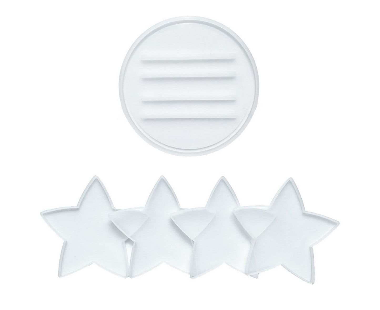1 Set Star Shape Coaster Mold - Transparent V1263-JX-910
