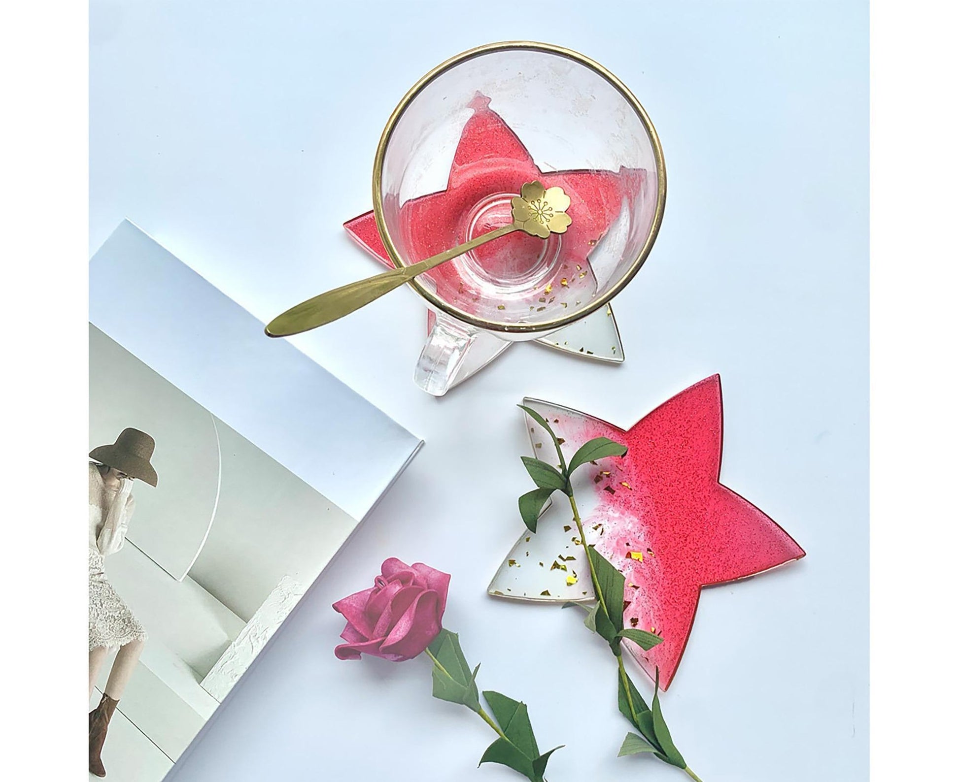 1 Set Star Shape Coaster Mold - Transparent V1263-JX-910