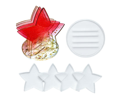 1 Set Star Shape Coaster Mold - Transparent V1263-JX-910