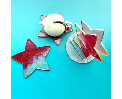 1 Set Star Shape Coaster Mold - Transparent V1263-JX-910