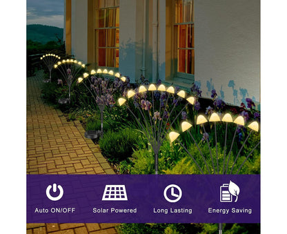 2Pcs Solar Mushroom Light - 6pcs Warm White V1263-JX-916
