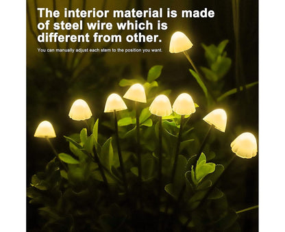 2Pcs Solar Mushroom Light - 6pcs Warm White V1263-JX-916
