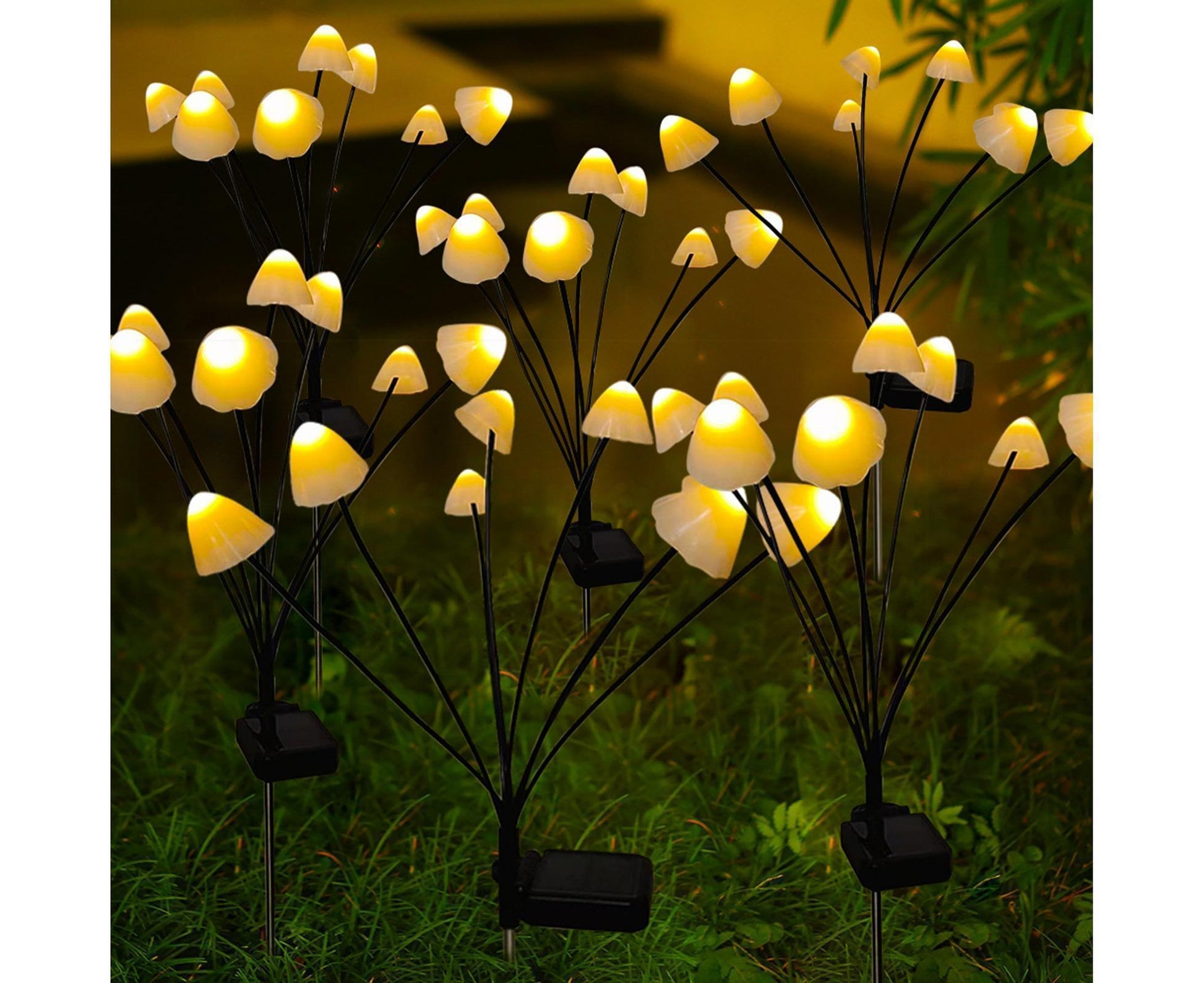 2Pcs Solar Mushroom Light - 6pcs Warm White V1263-JX-916