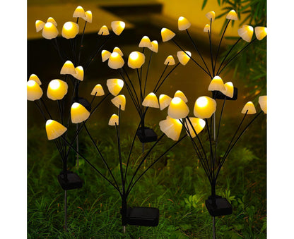 2Pcs Solar Mushroom Light - 6pcs Warm White V1263-JX-916