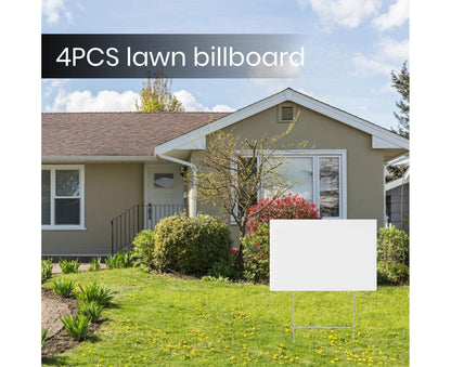 4Pcs Blank Yard Signs with H Stakes - 4pcs V1263-JX-918