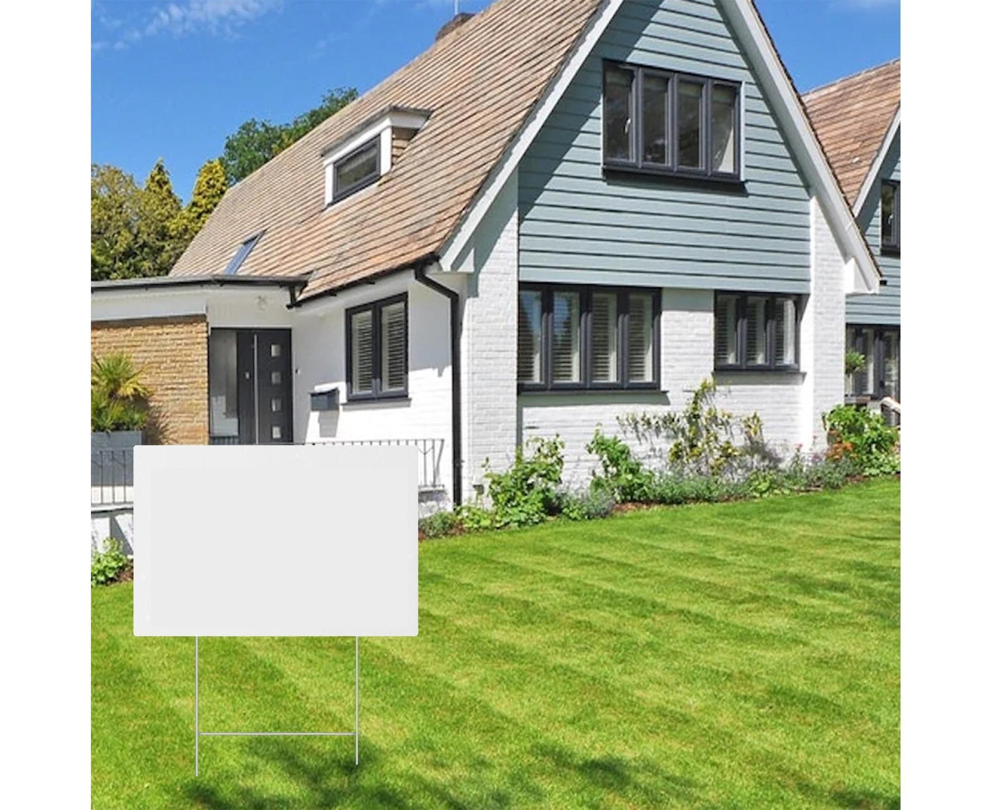4Pcs Blank Yard Signs with H Stakes - 4pcs V1263-JX-918