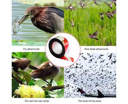 10Pcs Bird Repellent Ribbon Double Side Tape - Silver&Red V1263-JX-925