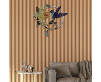 Metal Bird Wall Art Decor Hummingbird - Yellow V1263-JX-926