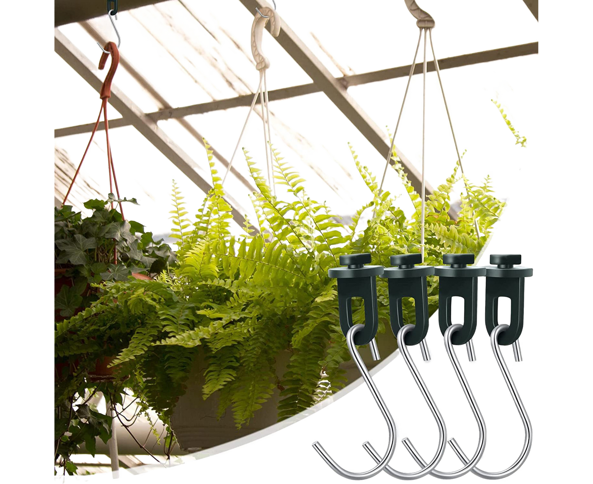 1 Set Plant Hanging Hook S-shaped - Green V1263-JX-929