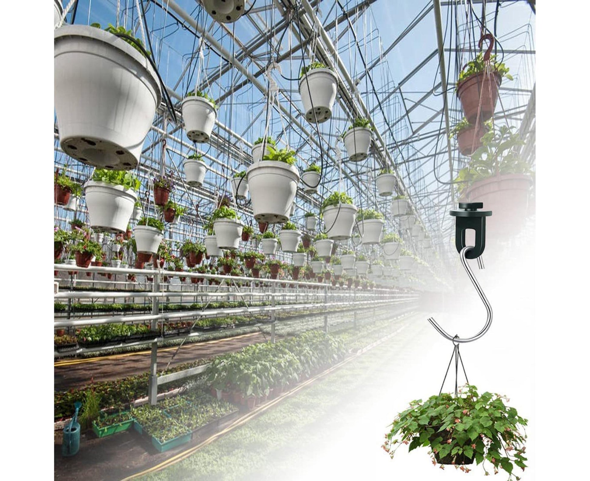 1 Set Plant Hanging Hook S-shaped - Green V1263-JX-929