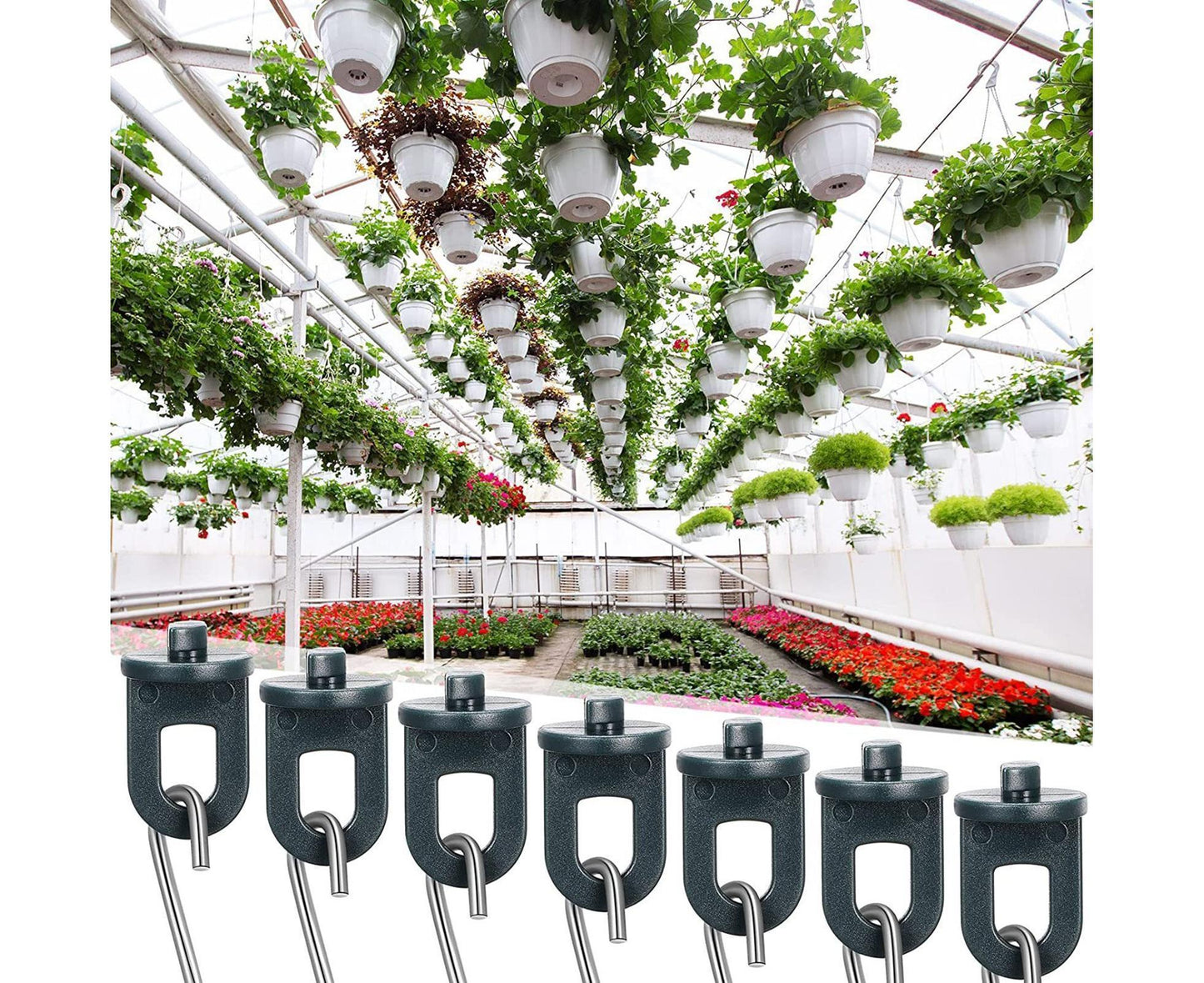1 Set Plant Hanging Hook S-shaped - Green V1263-JX-929
