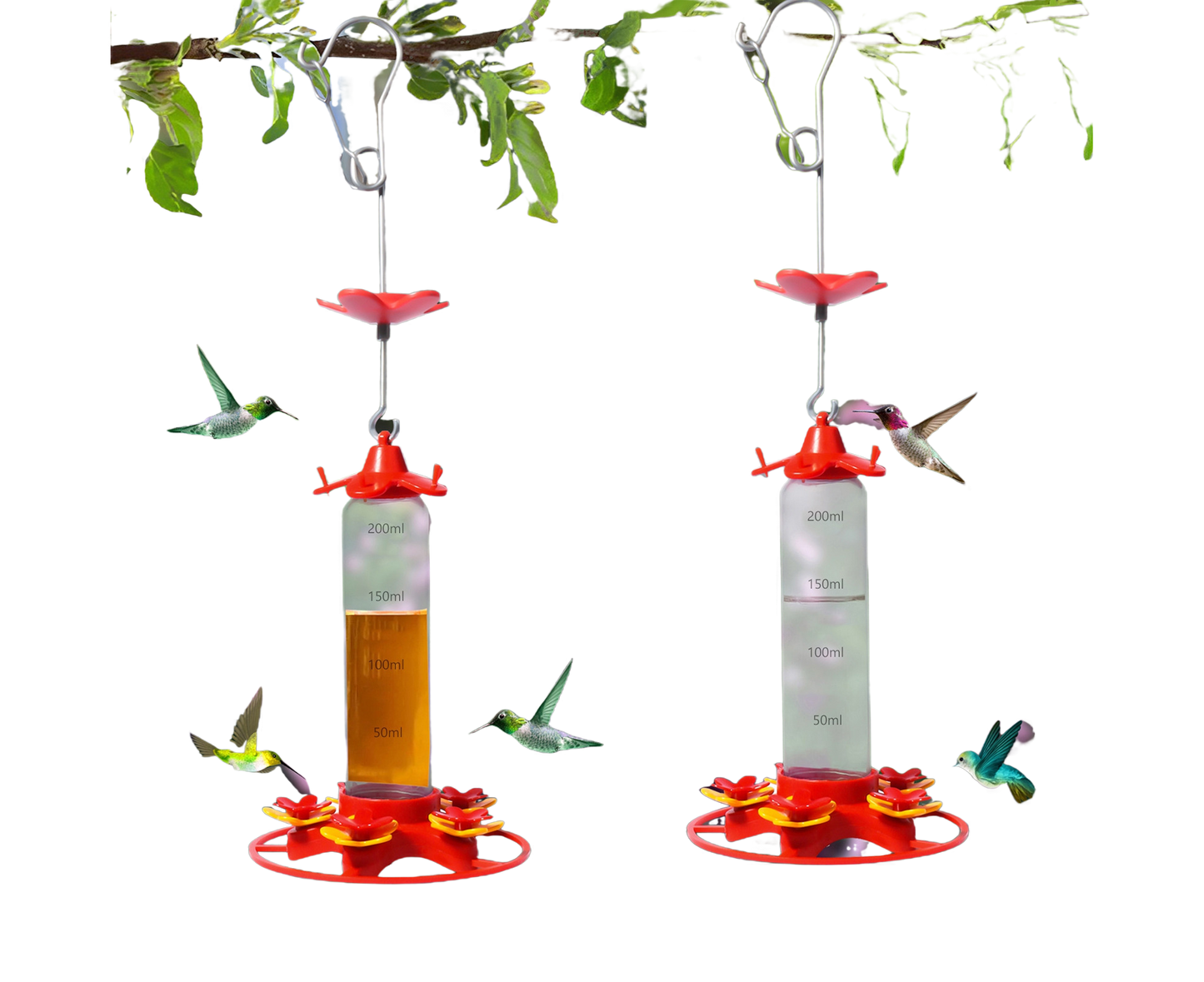 Hanging Feeder Hook Leakproof Hummingbird Feeder - Red V1263-JX-940